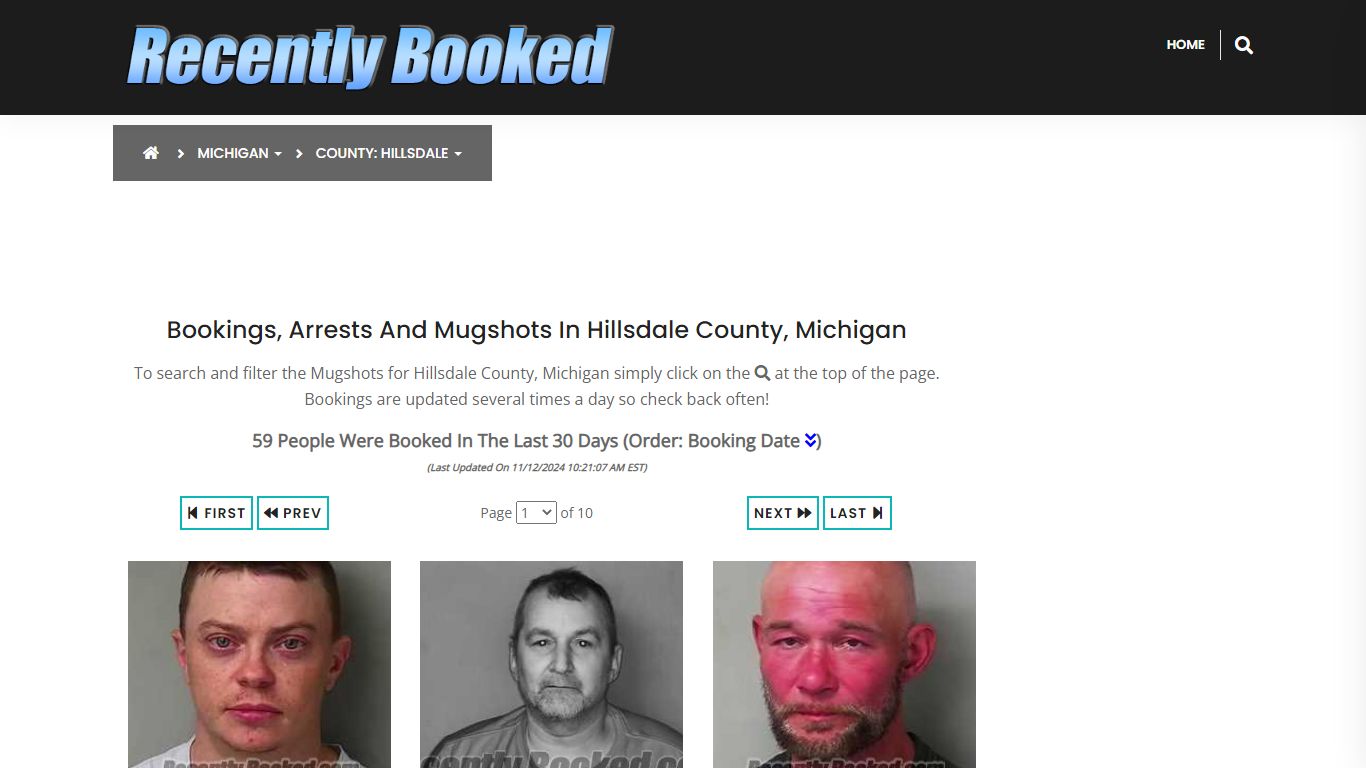 Bookings, Arrests and Mugshots in Hillsdale County, Michigan