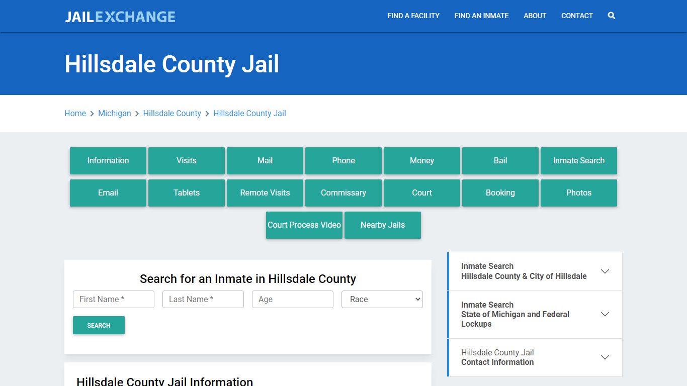 Hillsdale County Jail Roster Lookup, MI, Inmate Search